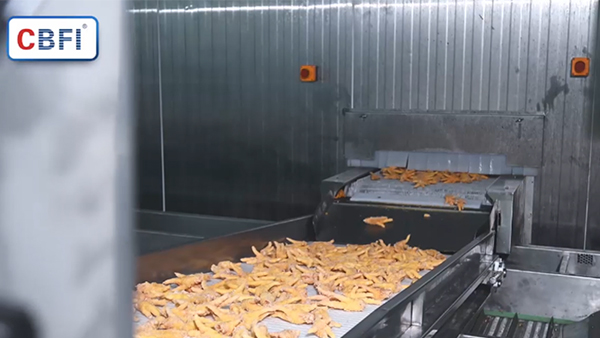 Congelador rápido de doble espiral de 1 tonelada por hora para patas de pollo